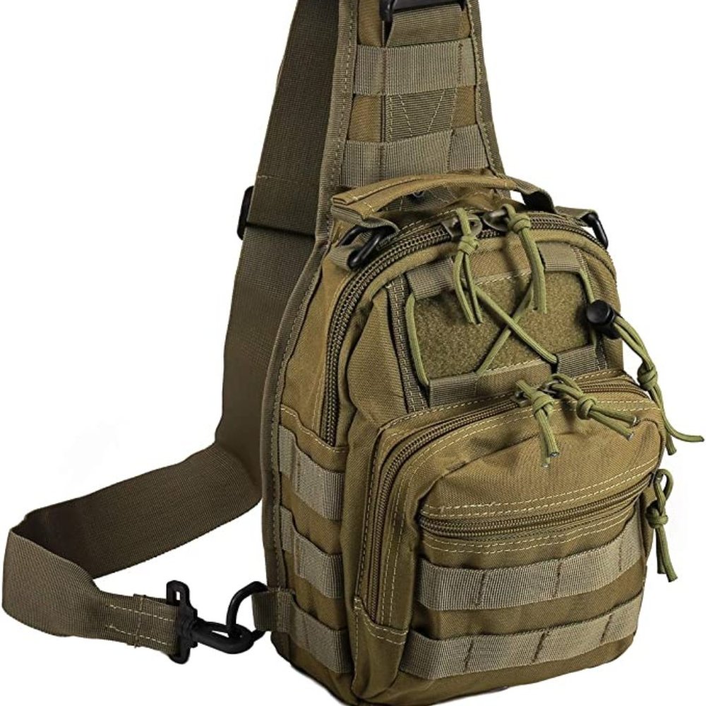 Tactical Sling Backpack Rover Shoulder Sling Pack (Black)